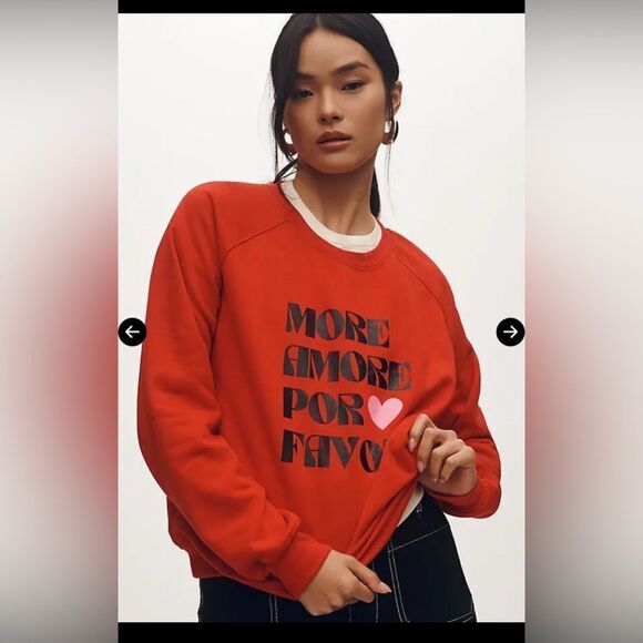 Anthropologie Daniela Berkout More Amore Sweatshirt Size XS - Picture 1 of 4
